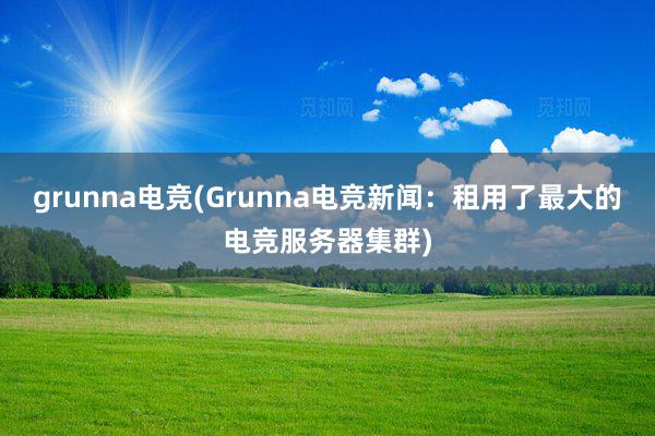 grunna电竞(Grunna电竞新闻：租用了最大的电竞服务器集群)