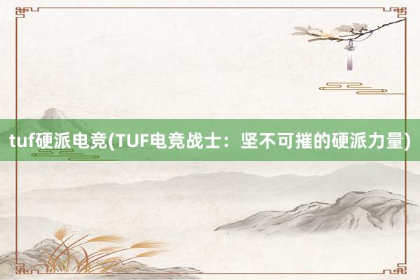 tuf硬派电竞(TUF电竞战士：坚不可摧的硬派力量)