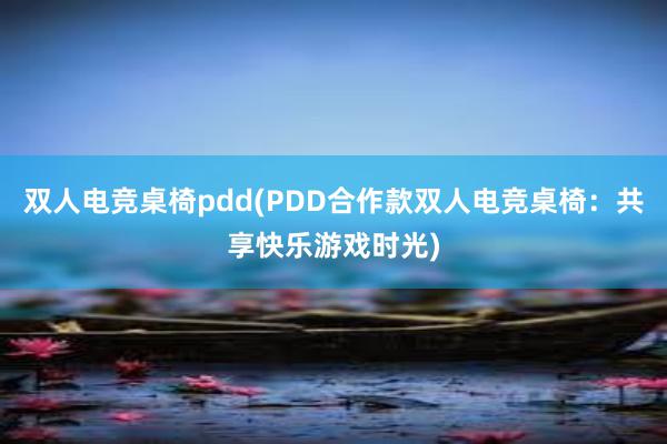 双人电竞桌椅pdd(PDD合作款双人电竞桌椅：共享快乐游戏时光)