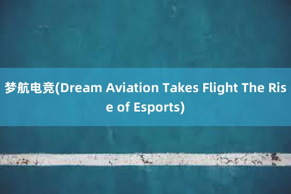 梦航电竞(Dream Aviation Takes Flight The Rise of Esports)