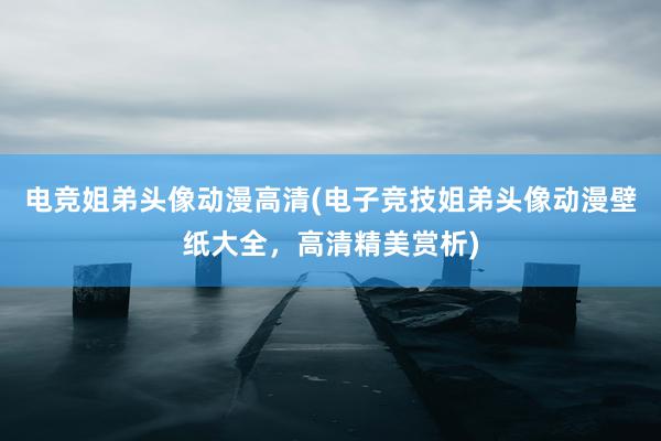 电竞姐弟头像动漫高清(电子竞技姐弟头像动漫壁纸大全，高清精美赏析)