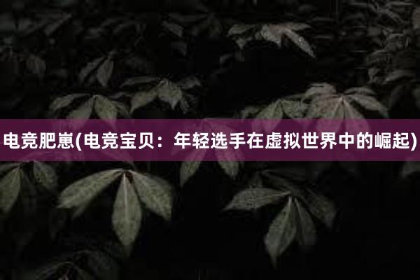 电竞肥崽(电竞宝贝：年轻选手在虚拟世界中的崛起)