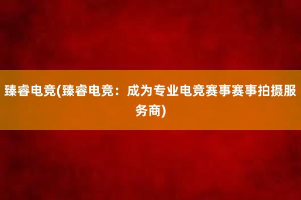 臻睿电竞(臻睿电竞：成为专业电竞赛事赛事拍摄服务商)