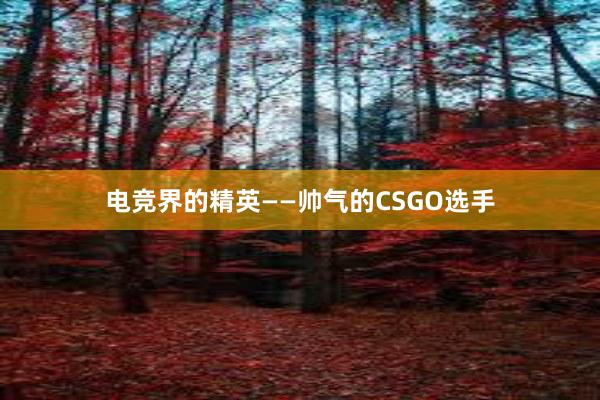 电竞界的精英——帅气的CSGO选手