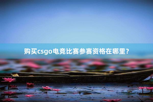 购买csgo电竞比赛参赛资格在哪里？