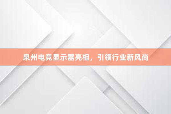 泉州电竞显示器亮相，引领行业新风尚