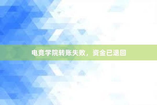 电竞学院转账失败，资金已退回