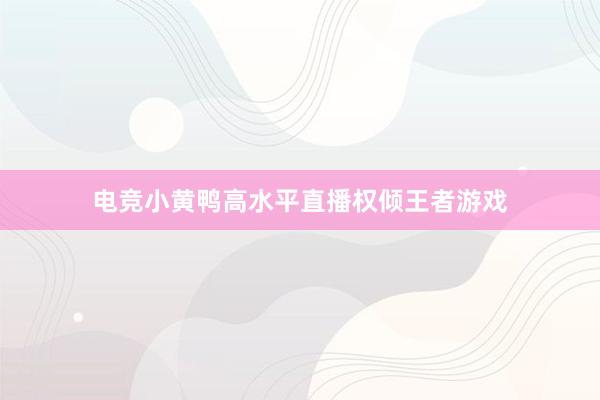 电竞小黄鸭高水平直播权倾王者游戏