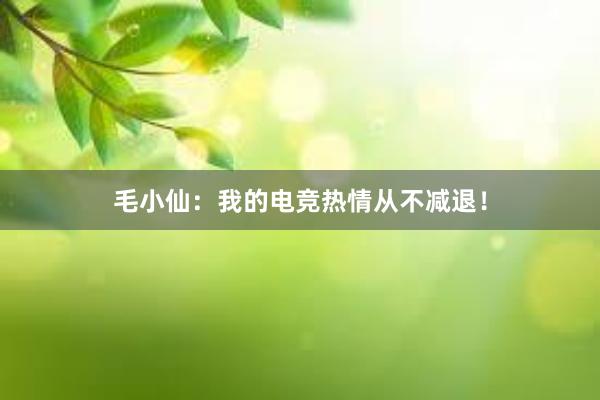 毛小仙：我的电竞热情从不减退！