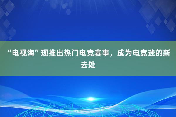 “电视海”现推出热门电竞赛事，成为电竞迷的新去处